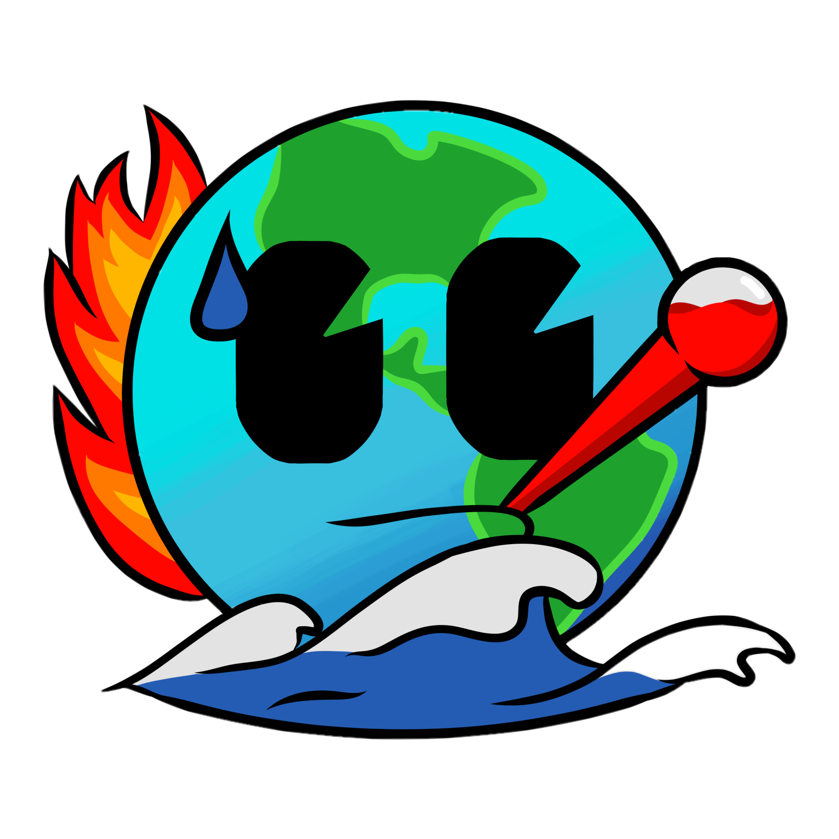 Drawing of Earth dying